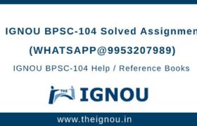 BPSC104 Ignou Assignment