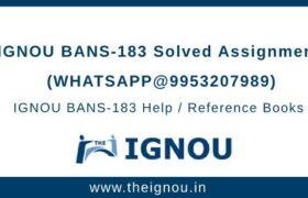 IGNOU BANS183 Assignment