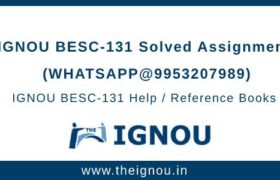 IGNOU BESC131 Assignment