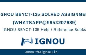 IGNOU BBYCT135 Solved Assignment