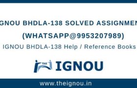 IGNOU BHDLA138 Assignment