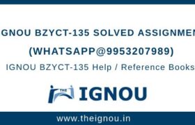 IGNOU BZYCT135 Solved Assignment