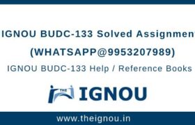 IGNOU BUDC133 Assignment