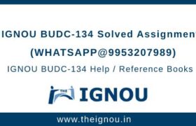 IGNOU BUDC134 Assignment