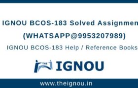 IGNOU BCOS-183