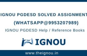 IGNOU PGDESD Assignment