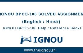 IGNOU BPCC106 Assignment