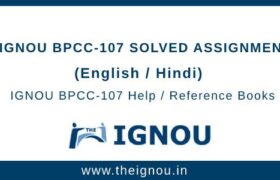 IGNOU BPCC107 Assignment