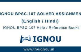 IGNOU BPSC107 Assignment