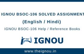 IGNOU BSOC106 Assignment
