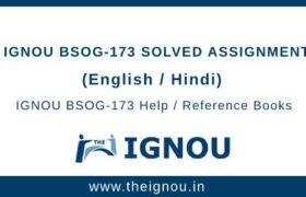 IGNOU BSOG-173 Assignment