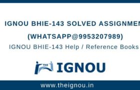 IGNOU BHIE143 Assignment