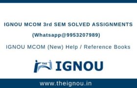 Ignou Mcom 3rd Sem
