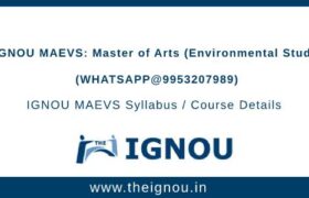 IGNOU MAEVS Course