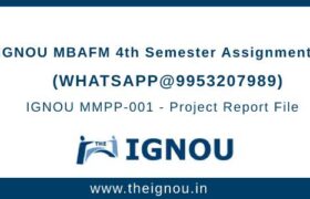 IGNOU MBAFM 4th Sem Assignment