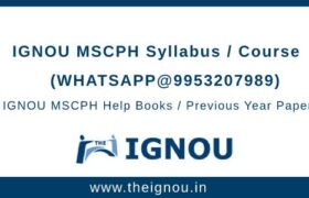 IGNOU MSCPH Course Syllabus