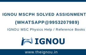 IGNOU MSCPH Solved Assignment