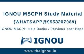 IGNOU MSCPH Study Material