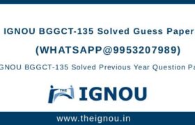 BGGCT-135 Solved Guess Papers